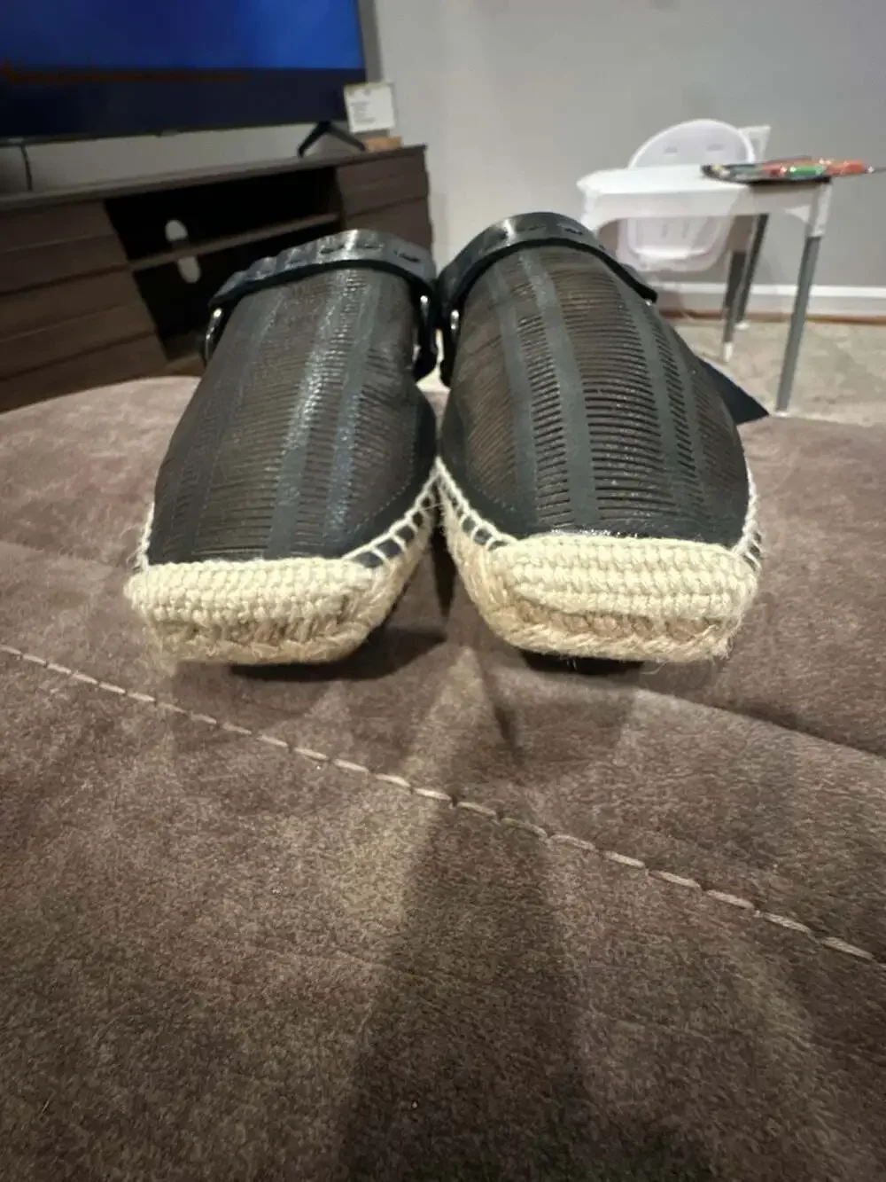 Free People Black Woven Espadrille Slingback Sandals Size 38